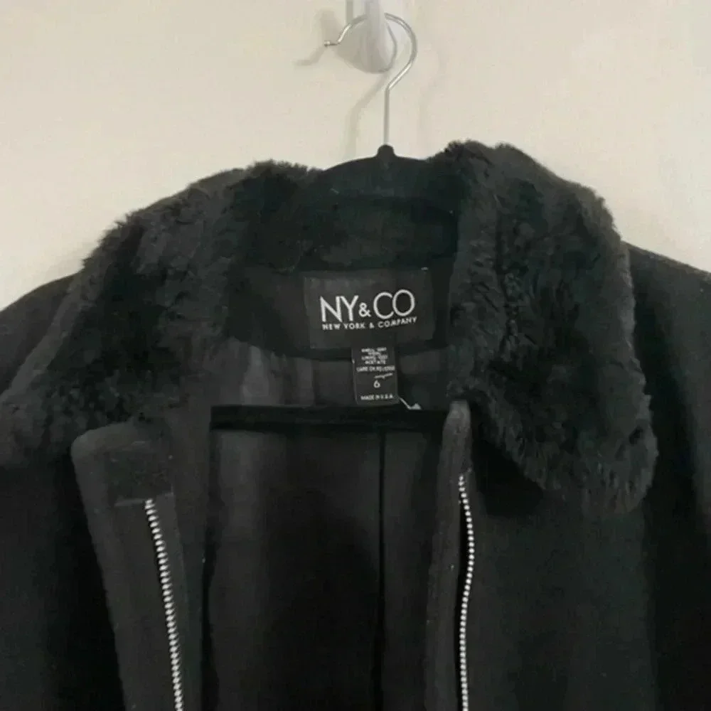 NY&CO black wool coat 6